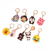 Cartoon PVC soft rubber wholesale small gifts silicone car keychain customization