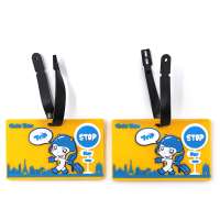 Custom 3D Name Logo Kids Cute Cartoon Luggage Tags Soft PVC Rubber Silicone Travel Luggage Tags with Plastic Buckle